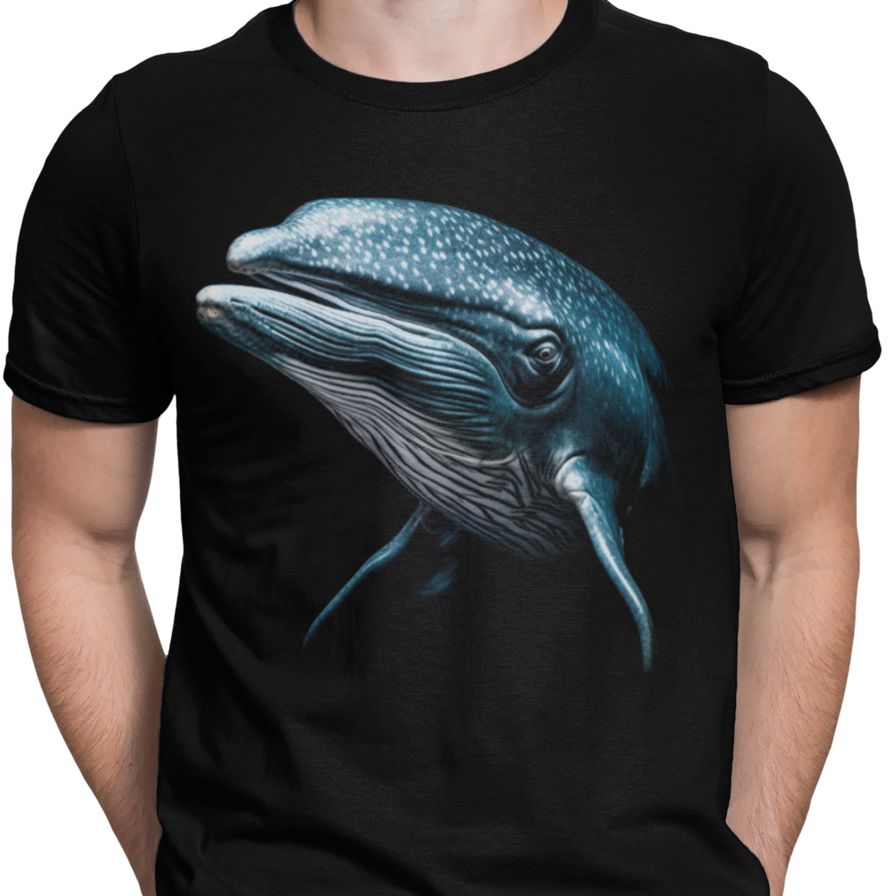 CAMISETA / SUDADERA NEGRA BALLENA AZUL