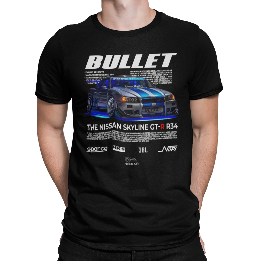 CAMISETA / SUDADERA COCHES NISAAN SKYLINE GT-R R34 BULLET