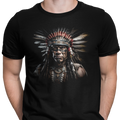 CAMISETA INDIO AMERICANO OSCURO