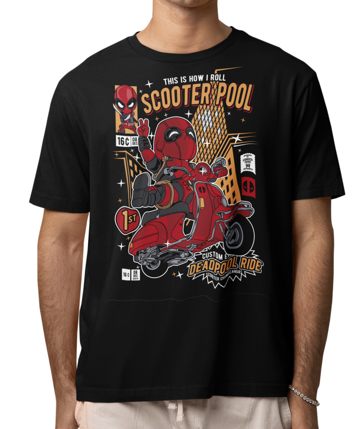 CAMISETA / SUDADERA HEROES DEADPOOL SCOOTER